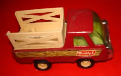 Vintage Red Metal 5  Stake Bed Wood Panel Farm Truck By Buddy L Made In Japan • $5