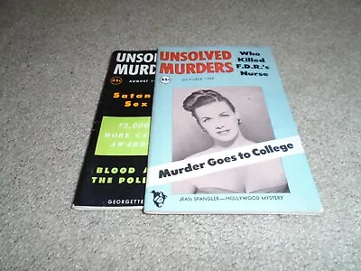 2x Unsolved Murders 1954 Crime Sleaze Pulp Markall Pub. • $9.95