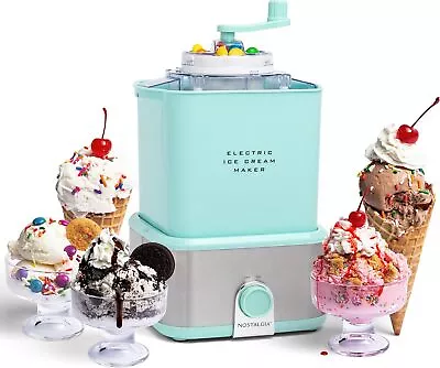 Nostalgia Electric Ice Cream Maker - Old Fashioned Soft Serve Ice Cream Machine • $40.99