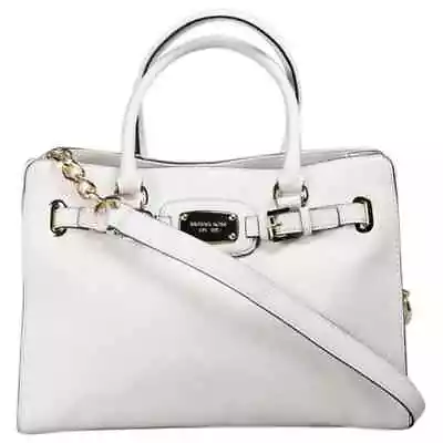 MICHAEL Kors MK Cream Hamilton Leather Womens Purse Bag Tote Shoulder Bag • $65