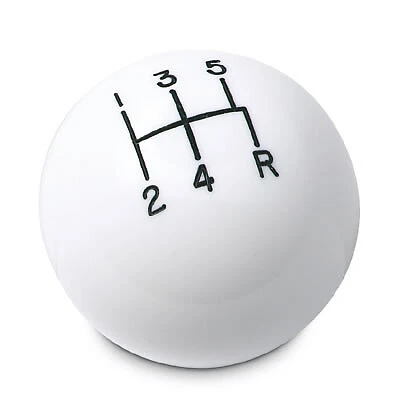 $12.99 • Buy 5-Speed Manual Shifter Stick Head Shift Knob White Ball Black Gear Lever Cover
