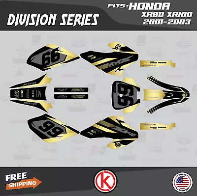 Graphics Kit For HONDA XR80 XR100 (2001-2003) Division Series - Gold • $59.99