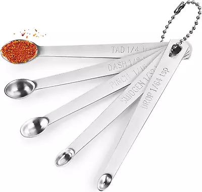 5PCS Small Measuring Spoons Set Stainless Steel Tiny Measuring Spoons For Cookin • $7.84