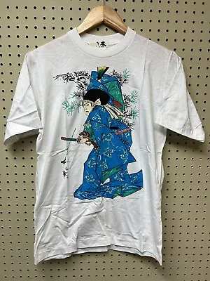 Vintage Made In Japan Mens T Shirt Medium Single Stitch Samurai Tee NOS New • $19.19
