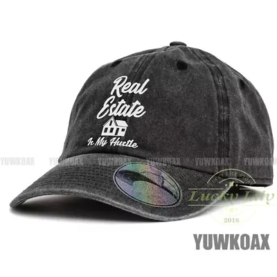 Real Estate Is My Hustle Unisex Baseball Cap Dad Hat Adjustable Denim Hat Caps • $16.06