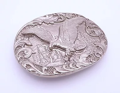 Vintage Eagle Western Style Silver Tone Metal Belt Buckle • £14.95