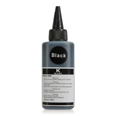 $24.95 • Buy 4 BLACK 100ml Ink Refill Bottle HP 61 62 63 64 65 Standard + XL Size Cartridges