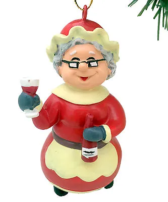 Tree Buddees Wino Mrs. Claus Christmas Ornament Funny Wine Ornaments Mrs Santa • $14.95