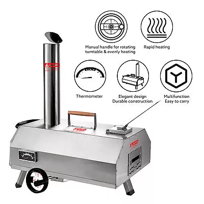 Semi-Automatic Outdoor Wood Fired Pizza Oven Cooking Pizza Maker Portable • $257.79