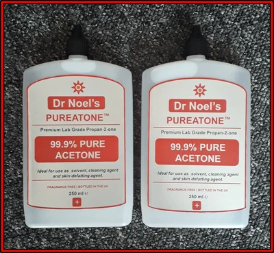 £5.44 • Buy 2 X 250ML (500 ML) ACETONE | ANTI-SPILL NOZZLE | 99.9% PURE | LAB GRADE