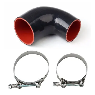 3 -2.5  Elbow Silicone Hose 90Degree Reducer 63mm-76mm COUPLER Intercooler+Clamp • $13.88
