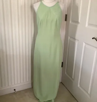 Vintage Dead Stock NWT Cache Light Kelly Green Beaded Maxi Dress 90s Y2k • $39.99