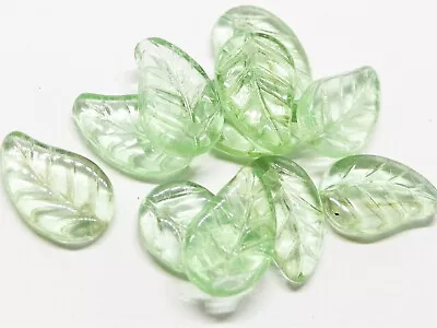 £1.69 • Buy 14 (mm) CZECH GLASS LEAF DROP BEADS FOR JEWELLERY MAKING - 20(PCS) 