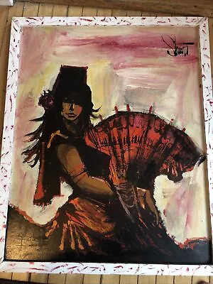 Wonderful Vintage MCM Vanguard Studios Spanish Flamenco Dancer Oil Painting • $489.99