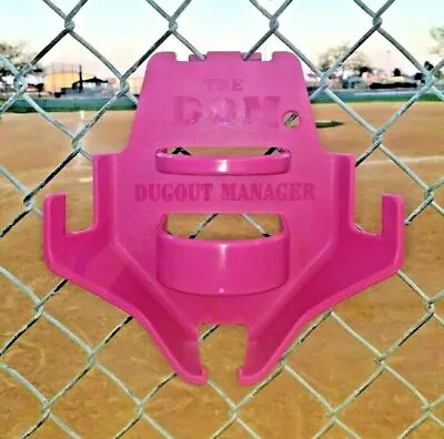 Softball Dugout Organizer The DOM Pink Bat Helmet Glove Bottle Holder • $24.95