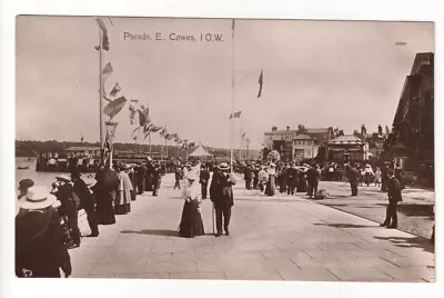 East Cowes - Parade Bust Scene - Old Isle Of Wight Real Photo Postcard • £0.99