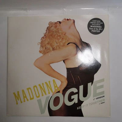 £19.99 • Buy Madonna Vogue 1990 12  Vinyl RARE WITH POSTER! VG+/VG+