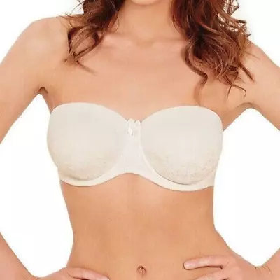 Charnos Ivory Superfit Lace Strapless Bra 36D Multiway Underwired Padded 150503 • £29.99