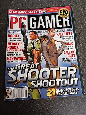 Vintage PC Gamer Magazine The Great Shooter Shootout October 2003 Issue 10 #10 • $9.99