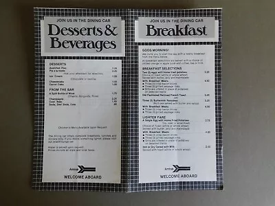 $4.88 • Buy Amtrak  : Paper Menu  From Dining Car