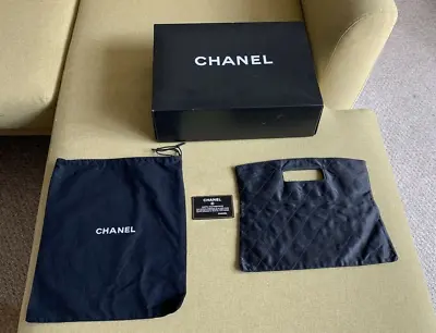 Vintage Chanel Black Silk Handbag With Original Boxdustbag And Card • $850
