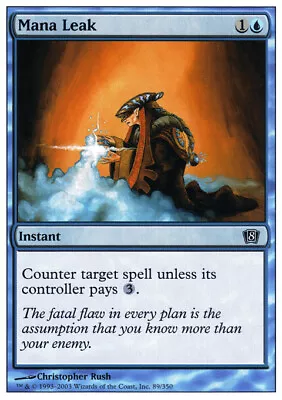 Slightly Played English - 1 X MTG Mana Leak - Foil Eighth Edition • $4.72