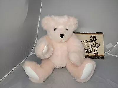 Authentic Vermont Teddy Bear Jointed Plush Stuffed Animal Light Pink Handmade • $20.99