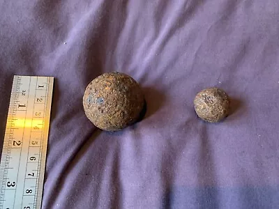 Vintage Antique Collectable Rusty Relic Lead Metal Maybe Musket Cannon Balls Lot • £0.99