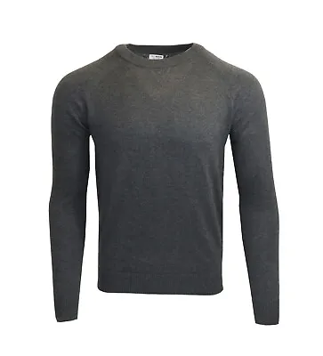 Men's Ex M&S Cotton Charcoal Plain Sweatshirt Knitwear Sweater Jumper Tops  • £8.99