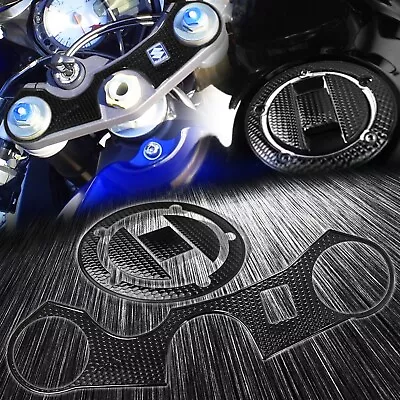 Handle Yoke Cover Pad+Fuel Cap Perforated Black Sticker Guard 06-23 GSXR 600/750 • $34.88