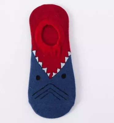 Shark Bite Low Cut Socks Novelty Unisex  Crazy Fun SF1266 • $8.85