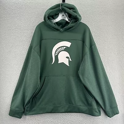 Michigan State Spartans Hoodie Mens Extra Large Sweatshirt MSU Green White Logo • $32.40