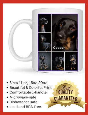 Dachshund Dog Custom Mug Multi-Picture Personalized Coffee Cup 11oz 15oz 20oz • $14.99