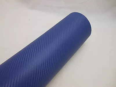 15  X 60  3D BLUE Carbon Fiber Vinyl Vehicle Wrapping Sticker Sheet AIR FREE • $14.89