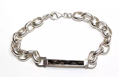 Vintage Braided Horsehair Sterling Silver Rolo Link Bracelet • $13.99