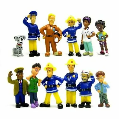 12pcs Fireman Sam & Crew Firefighters Firemen Action Figures Figurines Play Toy • $17.95