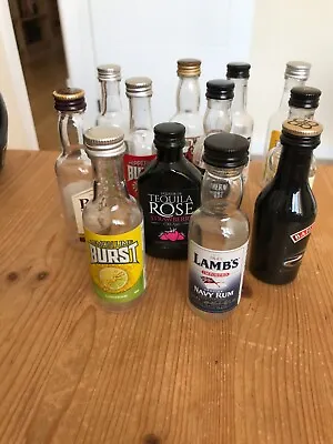 12 Miniature Spirit Bottles - All Different • £1.99