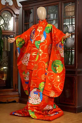 Dear Vanilla Japanese Silk Uchikake Wedding Kimono Women's Japan Made Vintage • $299