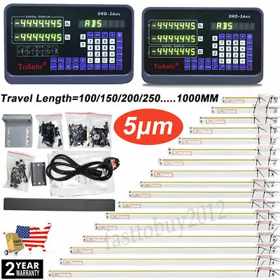 2/3 Axis Digital Readout Linear Scale DRO Display 5um For Bridgeport/Knee Mill • $72.84