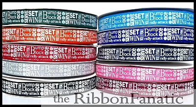 3yds 7/8  Volleyball Subway Art 10 Ribbon Colors Grosgrain Ribbon • $3.45