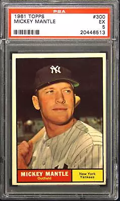 1961 Topps #300 Mickey Mantle PSA 5 • $600