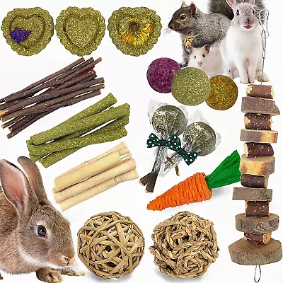 Rabbit Chew Toys Guinea Pig Toys Bunny Toys Natural Timothy Hay Sticks Hamster C • $14.70