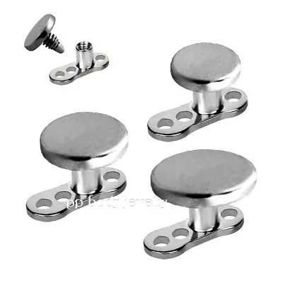 1 SET Implant Grade Titanium 4mm Flat Disc Top & Micro Dermal Anchor Base Combo • $8.99