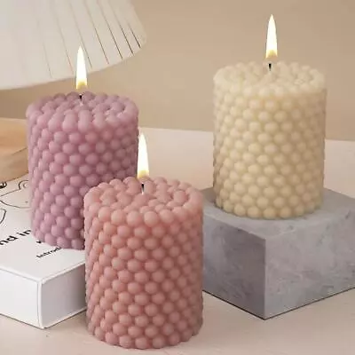 Geometry Bubble Ball Cylinder Silicone Candle Mould 3d Spheric Column Soap Plast • $9.69