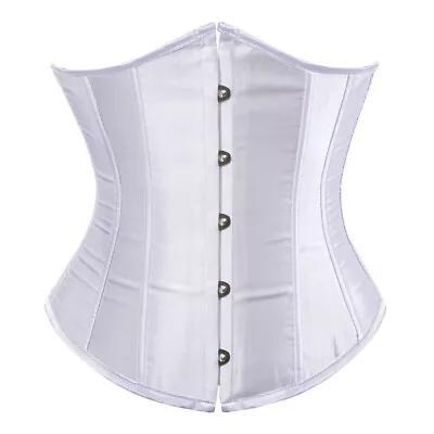 Gothic Underbust Corset Waist Cincher Bustier Top Satin Lace Up Lingerie Plus • $19.94