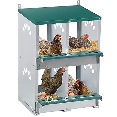 Chicken Box 4 Compartment Box 4 Room Metal Nesting Boxes For Chicken - NEW HOT • $86.99