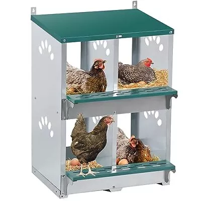 Chicken Box 4 Compartment Box 4 Room Metal Nesting Boxes For Chicken - NEW • $86.99
