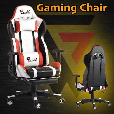 $199.95 • Buy QF Gaming Chair Office Seat Premium Racing Computer Footrest PU Leather Executiv