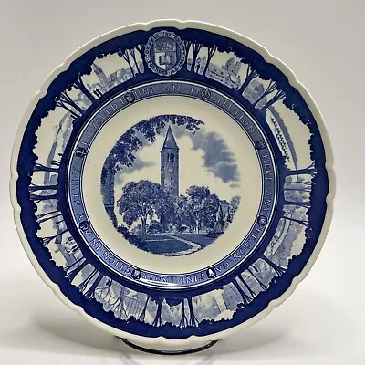 1933 Wedgwood Cornell University Vintage The Library Tower 10.5  Blue Plate • $64.99