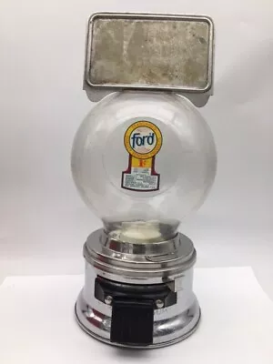 Vintage Penny 1 Cent Ford Gum Gumball Machine With Advertisement Topper • $114.99